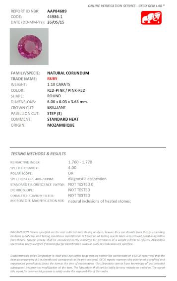 6mm Round Pink Sapphire - Certificated (SAPR013)