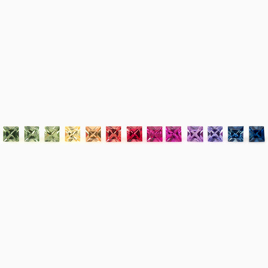 1.75mm Princess Cut Rainbow Sapphire Set (SARR210)