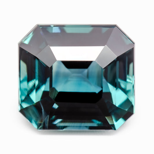 6.5x5.9mm Octagonal Teal Sapphire Certificated (SATE003)
