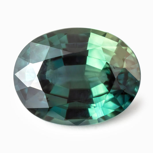 7.76x6.05mm Oval Teal Sapphire Certificated (SATV006)