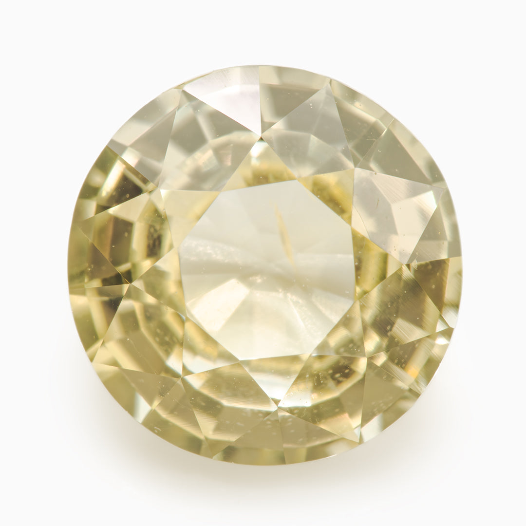 6.53x6.47mm Round Unheated Yellow Sapphire - Certificated (SAYR002)