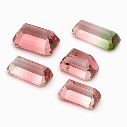 6x4mm to 7x5mm Octagonal Bi-Coloured Tourmaline (TOBE7665]