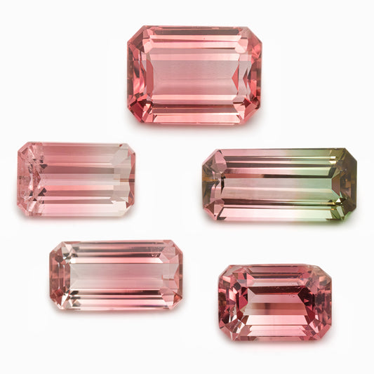 6x4mm to 7x5mm Octagonal Bi-Coloured Tourmaline (TOBE7665]