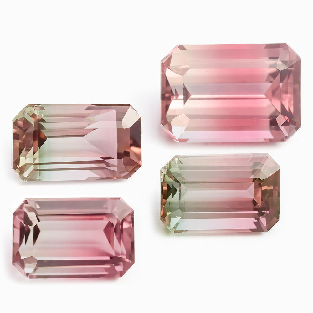 6x4mm to 7x5mm Octagonal Bi-Coloured Tourmaline (TOBE7665]