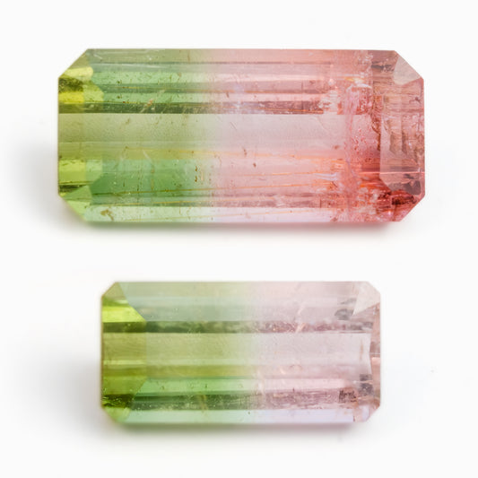 8x4mm & 11x5mm Octagonal Bi-Coloured Tourmaline (TOBE84115]