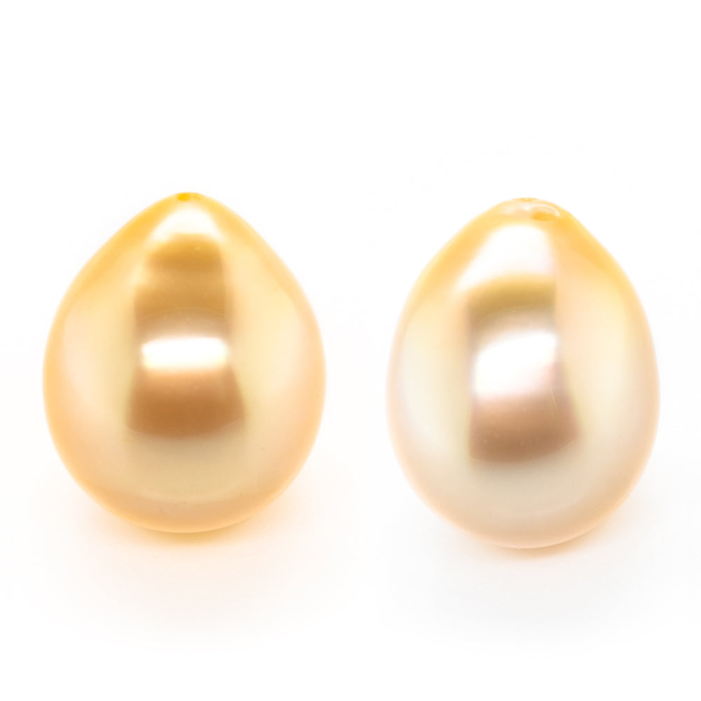 14x10mm Natural Golden Half-Drilled Freshwater Drop Pearl (PSGD1500)