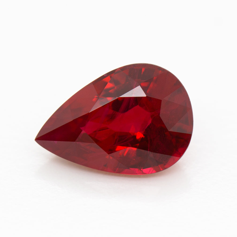 8.25x5.80mm Pear-Shaped Ruby (RUMX86G) – R.M.Weare & Company Ltd.