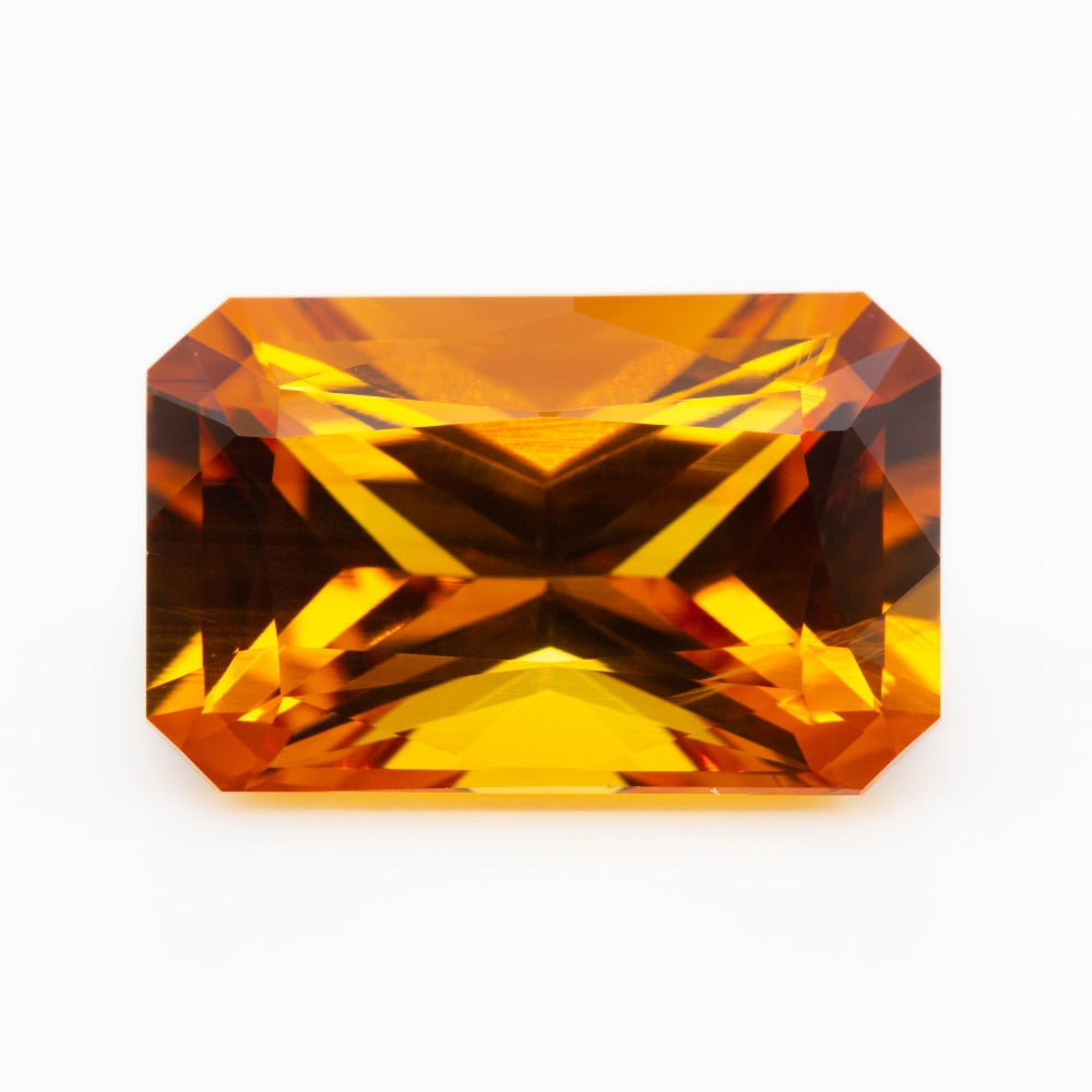 (SOLD) 12.52x7.98mm Octagonal Radiant Orange Sapphire (SAOE1256)